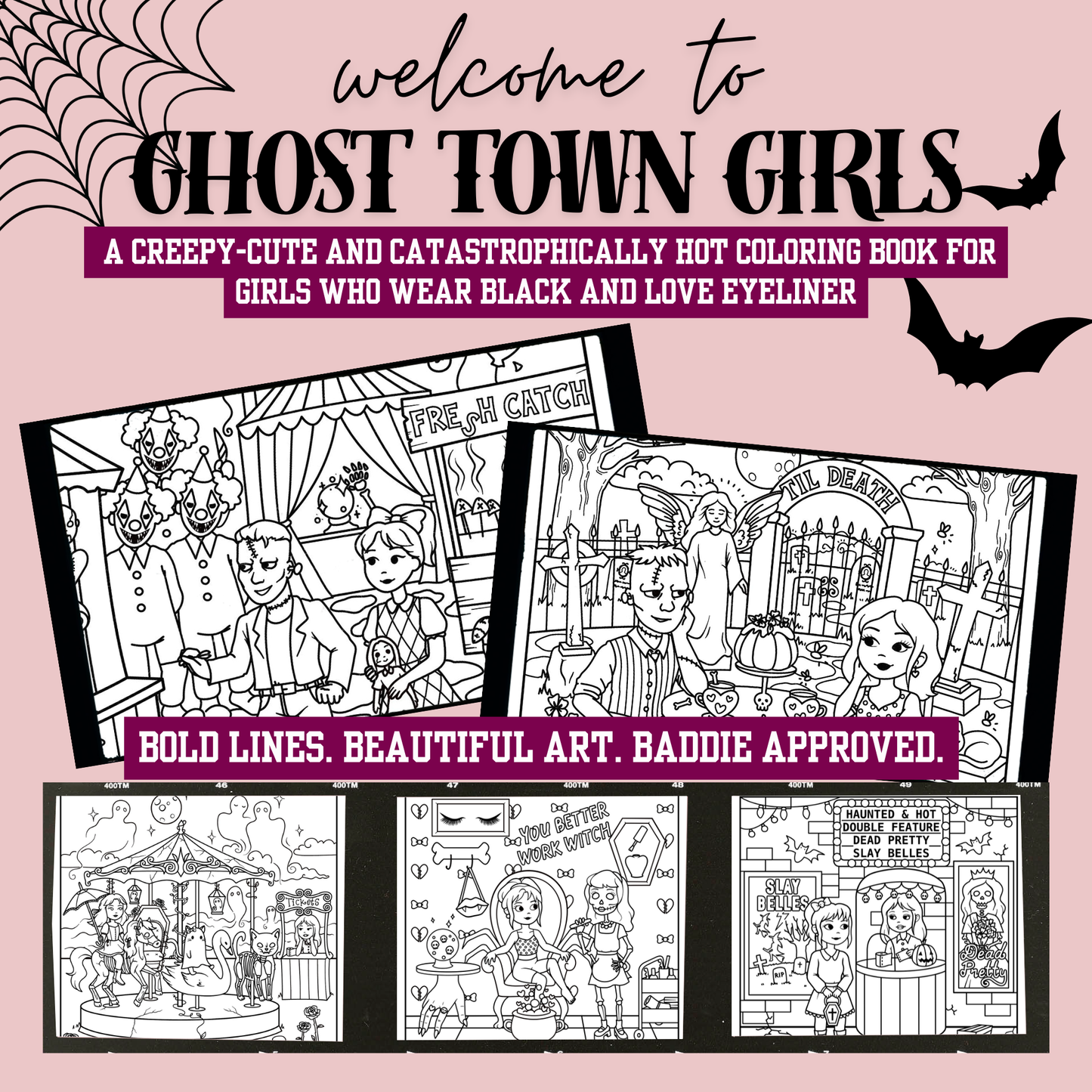 Ghost Town Girls: Haunting Season Adult Coloring Book