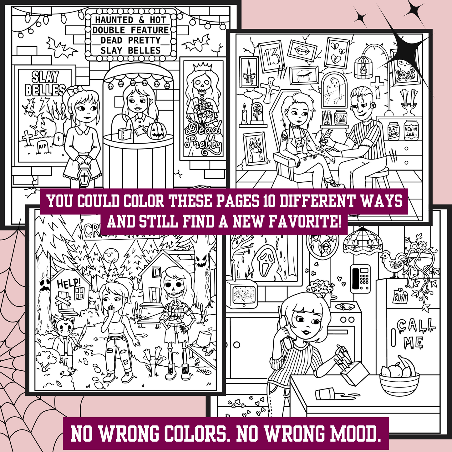 Ghost Town Girls: Haunting Season Adult Coloring Book