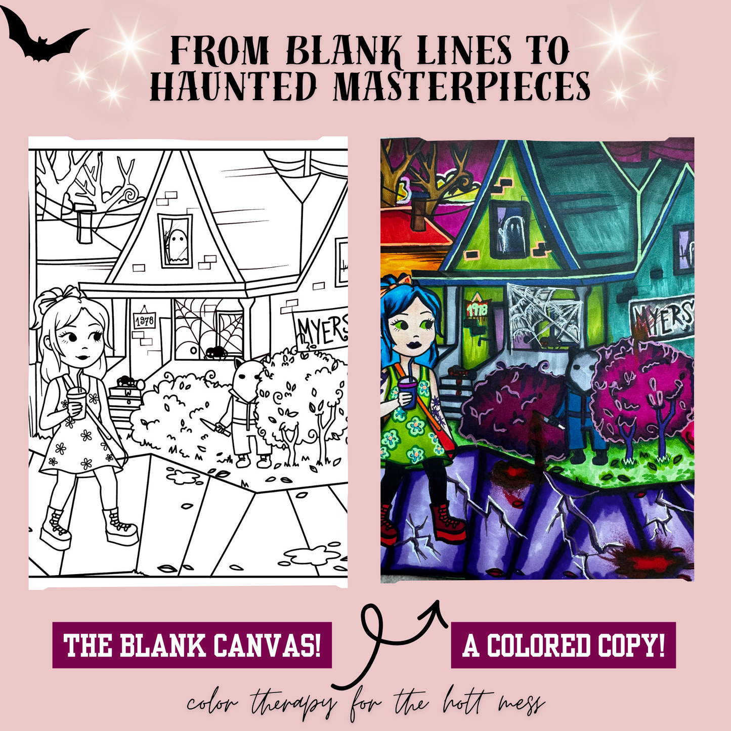 Ghost Town Girls: Haunting Season Adult Coloring Book