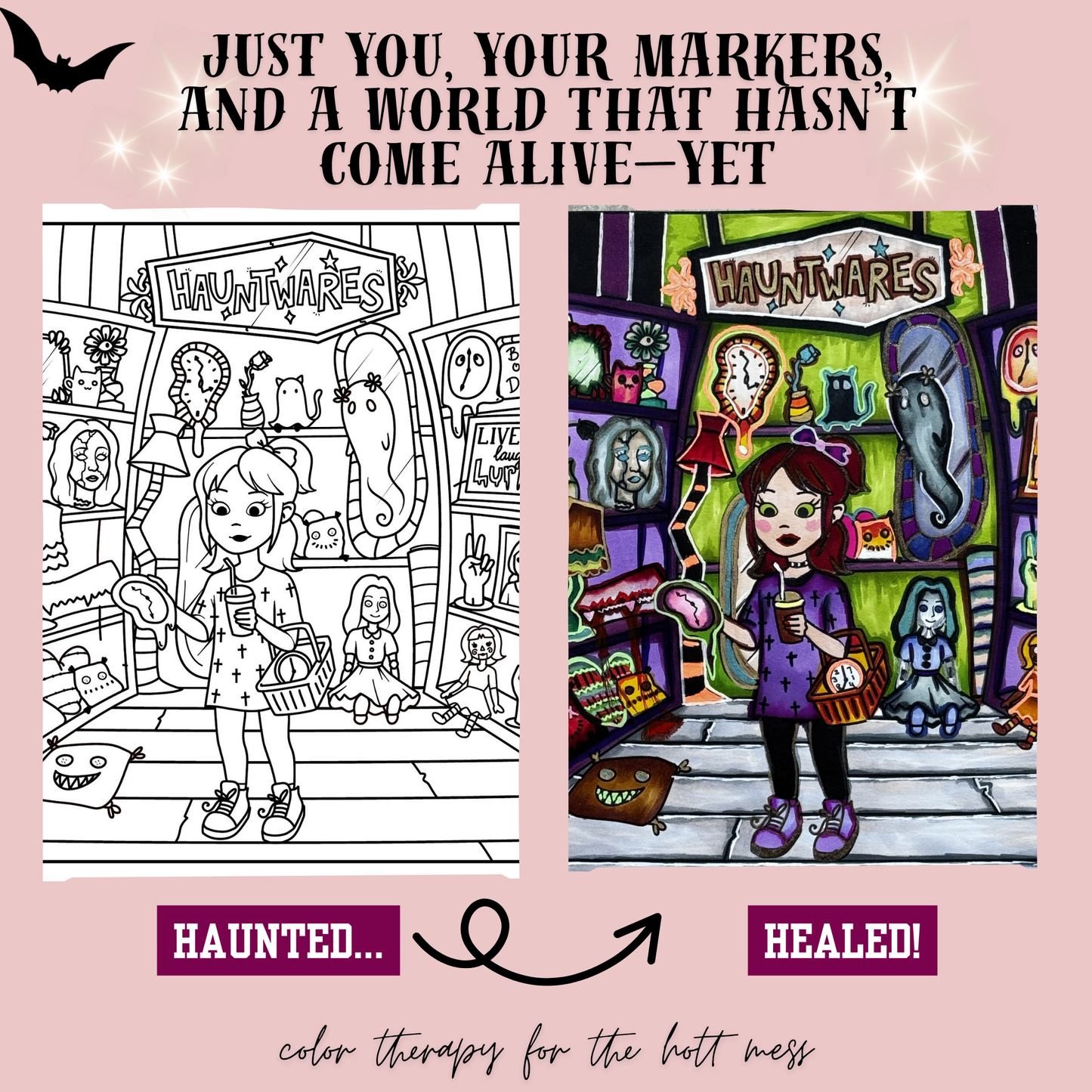 Ghost Town Girls: Haunting Season Adult Coloring Book